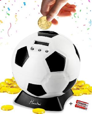 Bekijk leuke cadeautip : Huntex Digitale Voetbal Spaarpot Met Muntenteller
